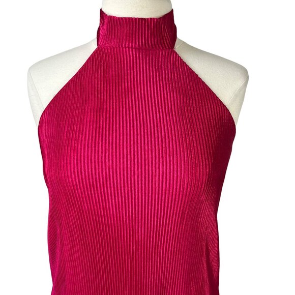 Rolla Coster Dress Womens Small Pink Lined Textured Tie Neck Short New - Picture 3 of 9